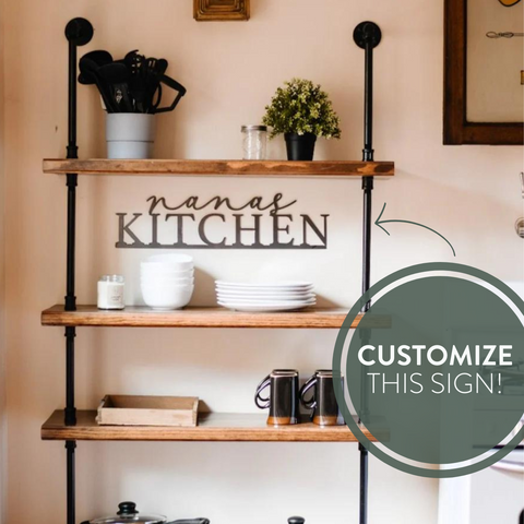 Custom Kitchen Wall Decor - Personalized Name Kitchen Sign, Unique Gift