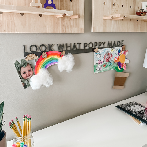 Magnetic Display Bar - Custom Name Steel Sign | Modern Sans Serif Art Holder