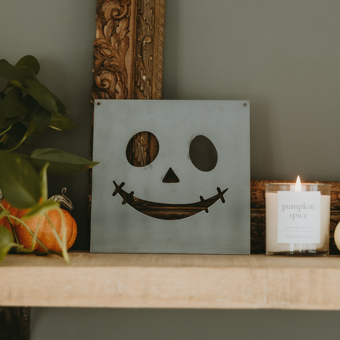 Cute Jack-o'-Lantern Pumpkin Face Wall Decor Sign