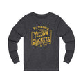 Pittsburgh Yellow Jackets Text Long Sleeve Shirt  Vintage Ice Hockey Dark Grey Heather XS 