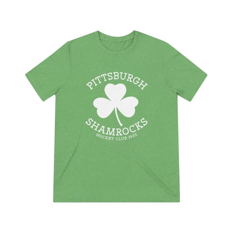 Pittsburgh Shamrocks T-Shirt (Tri-Blend Super Light) T-Shirt Vintage Ice Hockey Green TriBlend S 