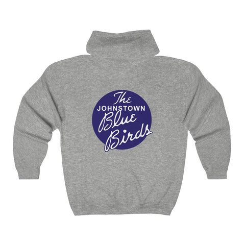 Johnstown Blue Birds Hoodie (Zip)  Vintage Ice Hockey Sport Grey S 