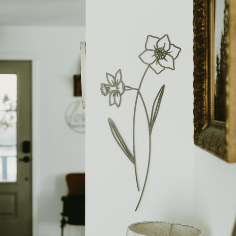 Daffodil Wall Decor by KEYSTONE STEEL CO. – Floral Home Decoration, Nature Inspired Decor Wall Decor - YinzerShop