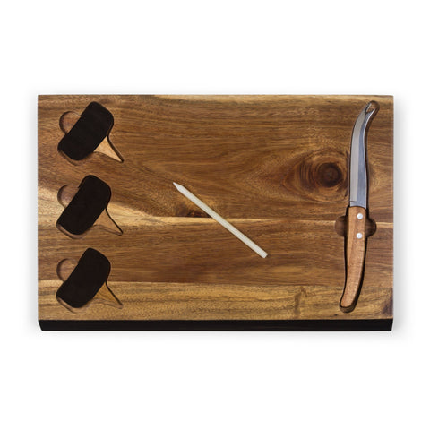 Ohio State Buckeyes - Delio Acacia Cheese Cutting Board & Tools Set Charcuterie Board Picnic Time Family of Brands   