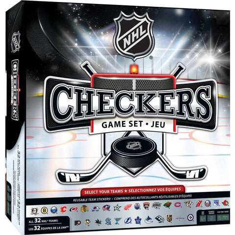 NHL Checkers Game - Official Licensed Board Game with Hockey Puck Pieces & 24 Checker Pieces