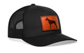 Doberman Trucker Hat Leather | Black Dog Snapback Trucker - YinzerShop