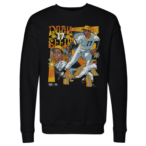 Dock Ellis Psychedelic Sweatshirt - Long Sleeve Crewneck Graphic Print Pullover Men's Crewneck Sweatshirt - YinzerShop