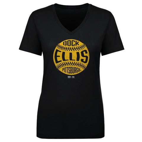 Dock Ellis Vintage Baseball T-Shirt – Pittsburgh Cotton V-Neck Lightweight Tee Women's V-Neck T-Shirt - YinzerShop
