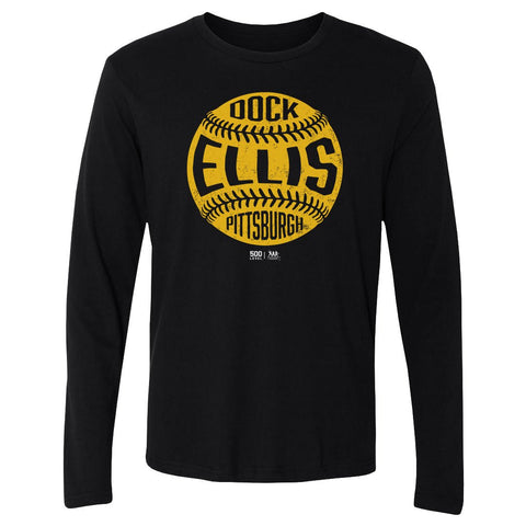 Dock Ellis Vintage Baseball T-Shirt – Soft Breathable Fabric | Pittsburgh Cotton Shirt Men's Long Sleeve T-Shirt - YinzerShop