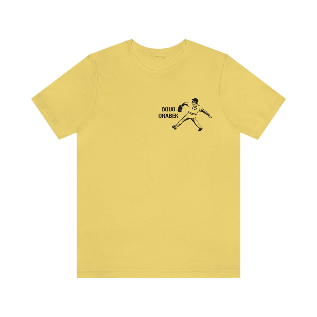 Doug Drabek Legend T-Shirt - Back-Printed Graphic Tee T-Shirt Printify Yellow S 