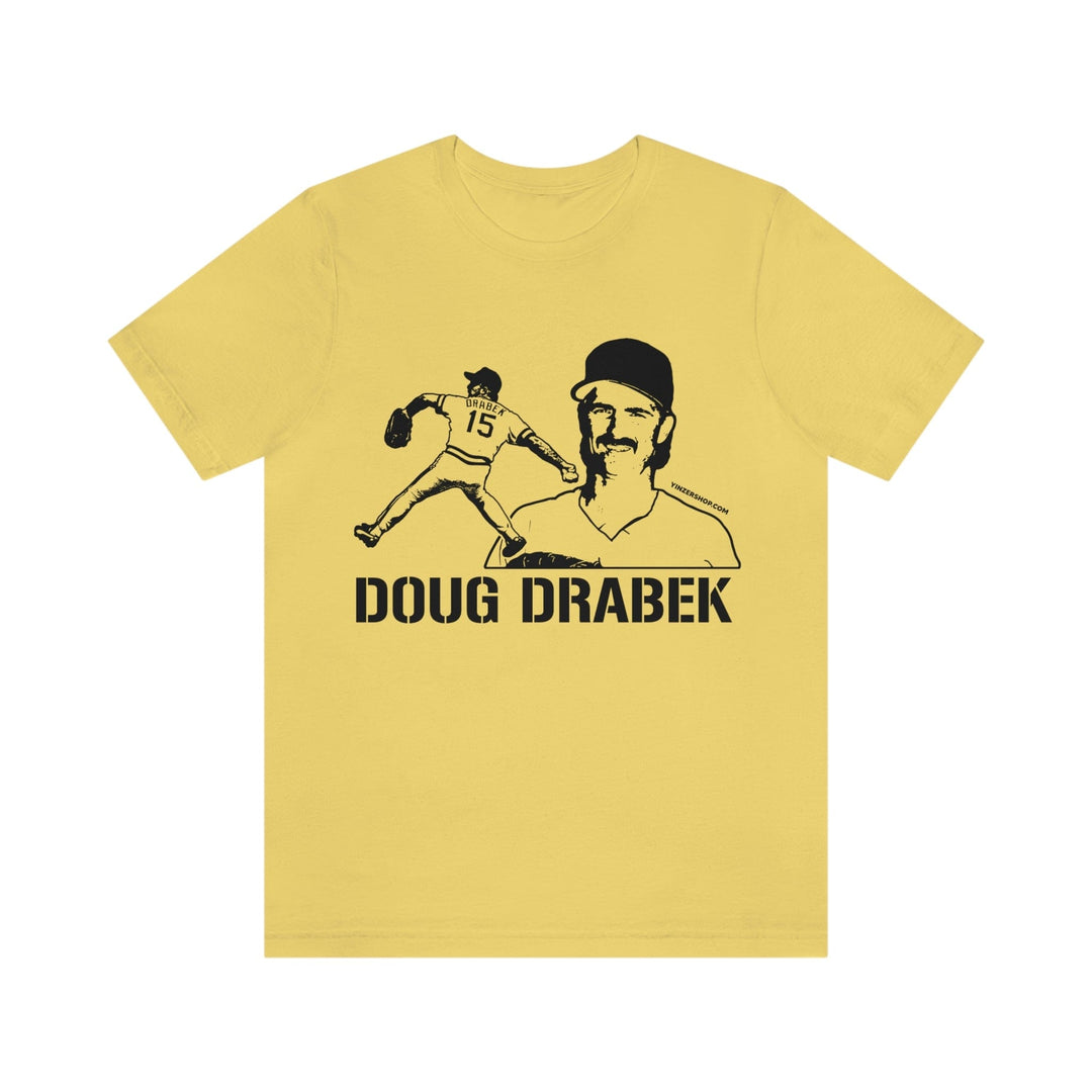 Doug Drabek Legend T-Shirt Short Sleeve Tee T-Shirt Printify Yellow S 