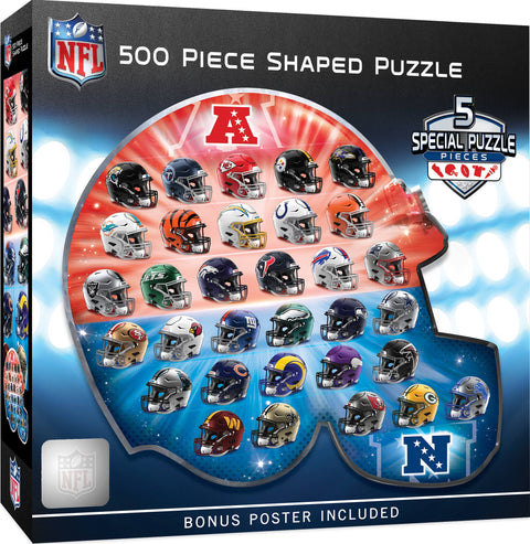 NFL - Teams Helmet 500 Piece Shaped Puzzle Puzzle Masterpieces Puzzles