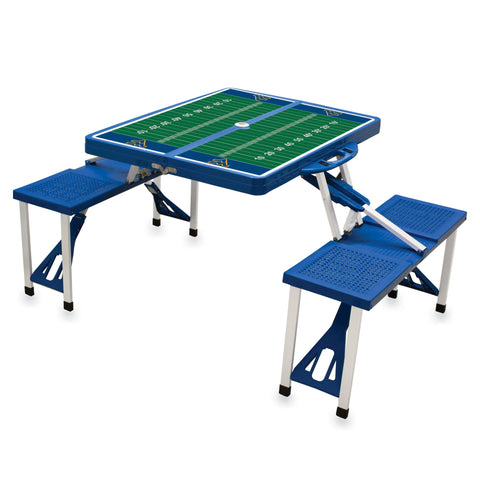 West Virginia Mountaineers - Picnic Table Portable Folding Table with Seats  Picnic Time Family of Brands Blue  