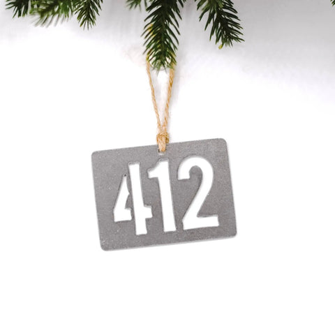 Pittsburgh, Pa Area Code 412 Steel Ornament Ornament Keystone Steel Co.   