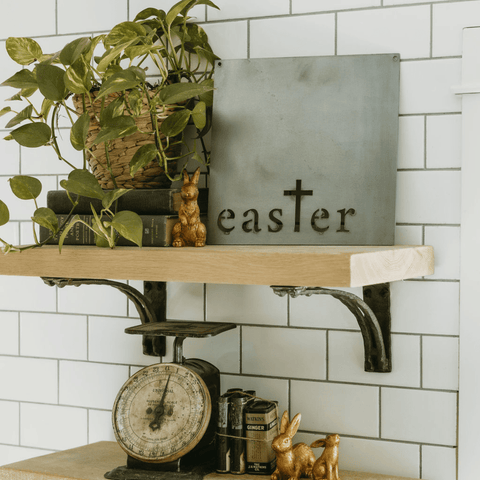 Easter Wall Decor - Steel Square Sign With Cross | Keystone Steel Co Wall Decor - YinzerShop