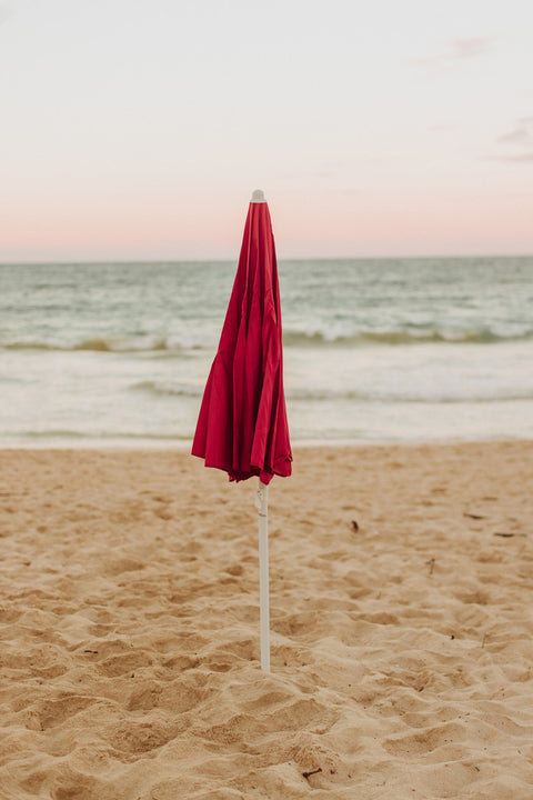 Ohio State Buckeyes - 5.5 Ft. Portable Beach Umbrella Beach Umbrella Picnic Time Family of Brands   