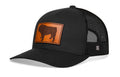 English Bulldog Trucker Hat Leather | Black Dog Snapback Trucker - YinzerShop