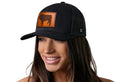 English Bulldog Trucker Hat Leather | Black Dog Snapback Trucker - YinzerShop