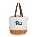 Pittsburgh Panthers - Coronado Canvas and Willow Basket Tote  Picnic Time Family of Brands Beige  