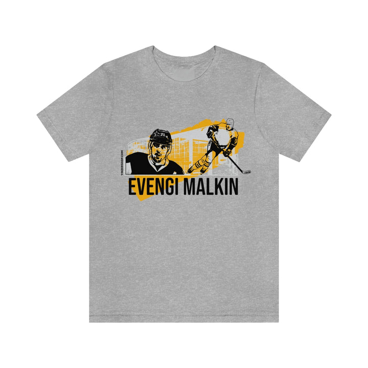 Evengi Malkin Pittsburgh Headliner Series T-Shirt Short Sleeve Tee T-Shirt Printify Athletic Heather S 