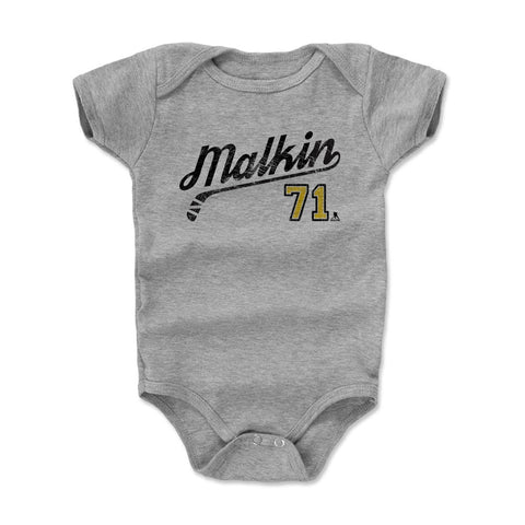 Evgeni Malkin Baby Onesie - Heather Gray Cotton Baby One-Piece Suit, Soft & Comfortable Kids Baby Onesie - YinzerShop