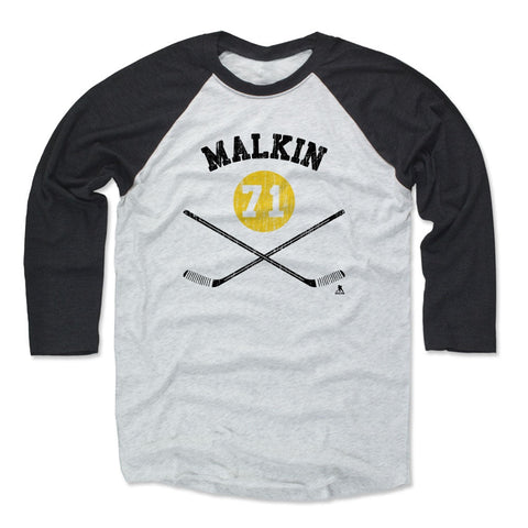 Evgeni Malkin Baseball T-Shirt – Premium Tri-Blend Shirt | 3/4 Sleeve Tee Men's Baseball T-Shirt - YinzerShop