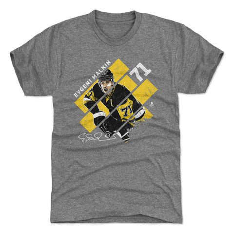 Evgeni Malkin Premium Tri Blend Shirt – Classic Striped Tee, Slim Fit T-Shirt Men's Premium T-Shirt - YinzerShop