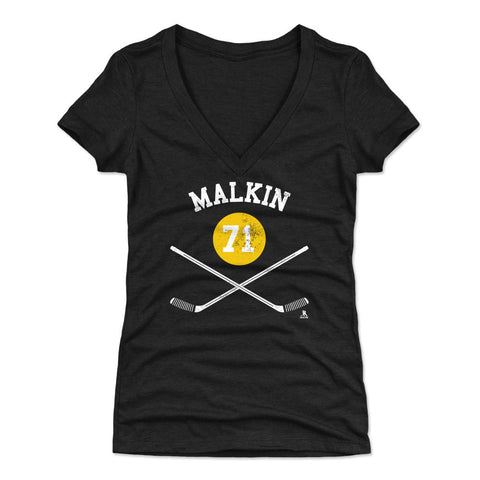Evgeni Malkin T-Shirt – Slim Fit Pittsburgh Hockey Shirt | V-Neck Short Sleeve Tee Women's V-Neck T-Shirt - YinzerShop