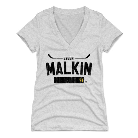 Evgeni Malkin Women's V-Neck T-Shirt - Slim Fit Athletic Tee With Deep V Collar Women's V-Neck T-Shirt - YinzerShop