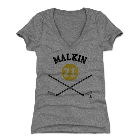 Evgeni Malkin Women's V-Neck T-Shirt – Slim Fit Breathable V-Neck Sportswear Women's V-Neck T-Shirt - YinzerShop