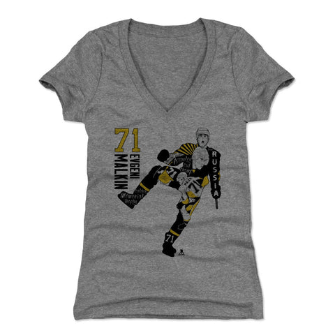 Evgeni Malkin Women's V-Neck T-Shirt – Slim Fit Shirt With Breathable Fabric Women's V-Neck T-Shirt - YinzerShop