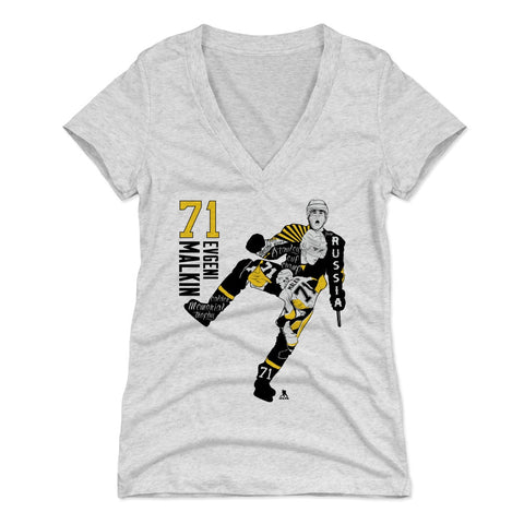 Evgeni Malkin Women's V-Neck T-Shirt – Slim Fit Shirt With Breathable Fabric Women's V-Neck T-Shirt - YinzerShop
