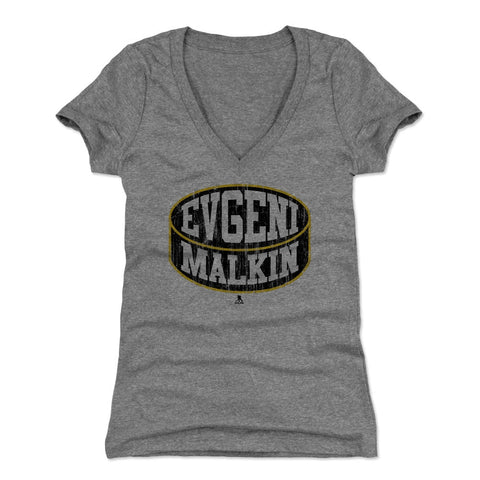 Evgeni Malkin Women's V-Neck T-Shirt - Slim Fit Tri Color Casual Sportswear Women's V-Neck T-Shirt - YinzerShop
