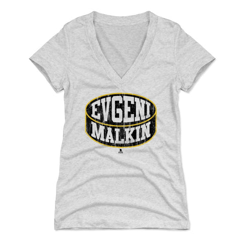 Evgeni Malkin Women's V-Neck T-Shirt - Slim Fit Tri Color Casual Sportswear Women's V-Neck T-Shirt - YinzerShop
