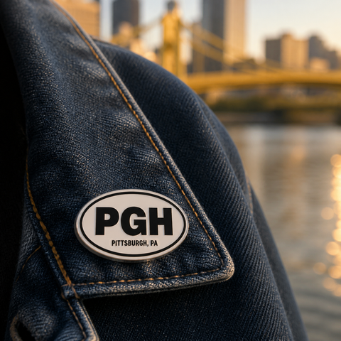 PGH Pittsburgh PA Acrylic Lapel Pin