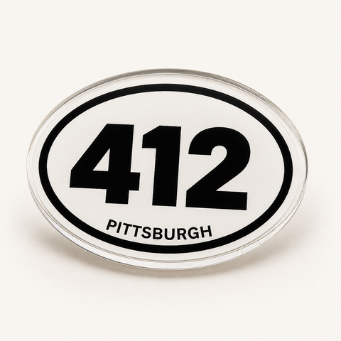 412 Pittsburgh Pride Pin – Acrylic Area Code Lapel Pin