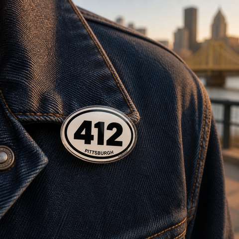 412 Pittsburgh Pride Pin – Acrylic Area Code Lapel Pin