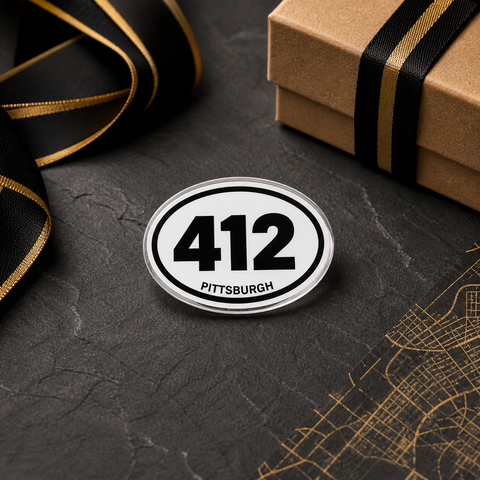 412 Pittsburgh Pride Pin – Acrylic Area Code Lapel Pin