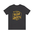 Pittsburgh Yellow Jackets Text T-Shirt (Premium Lightweight)  Vintage Ice Hockey Dark Grey S 