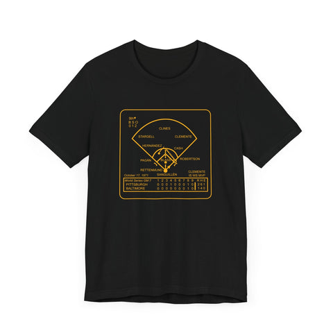 Famous Pittsburgh Sports Plays - Clemente is WS MVP - 1971 World Series - SHORT SLEEVE TEE T-Shirt - YinzerShop