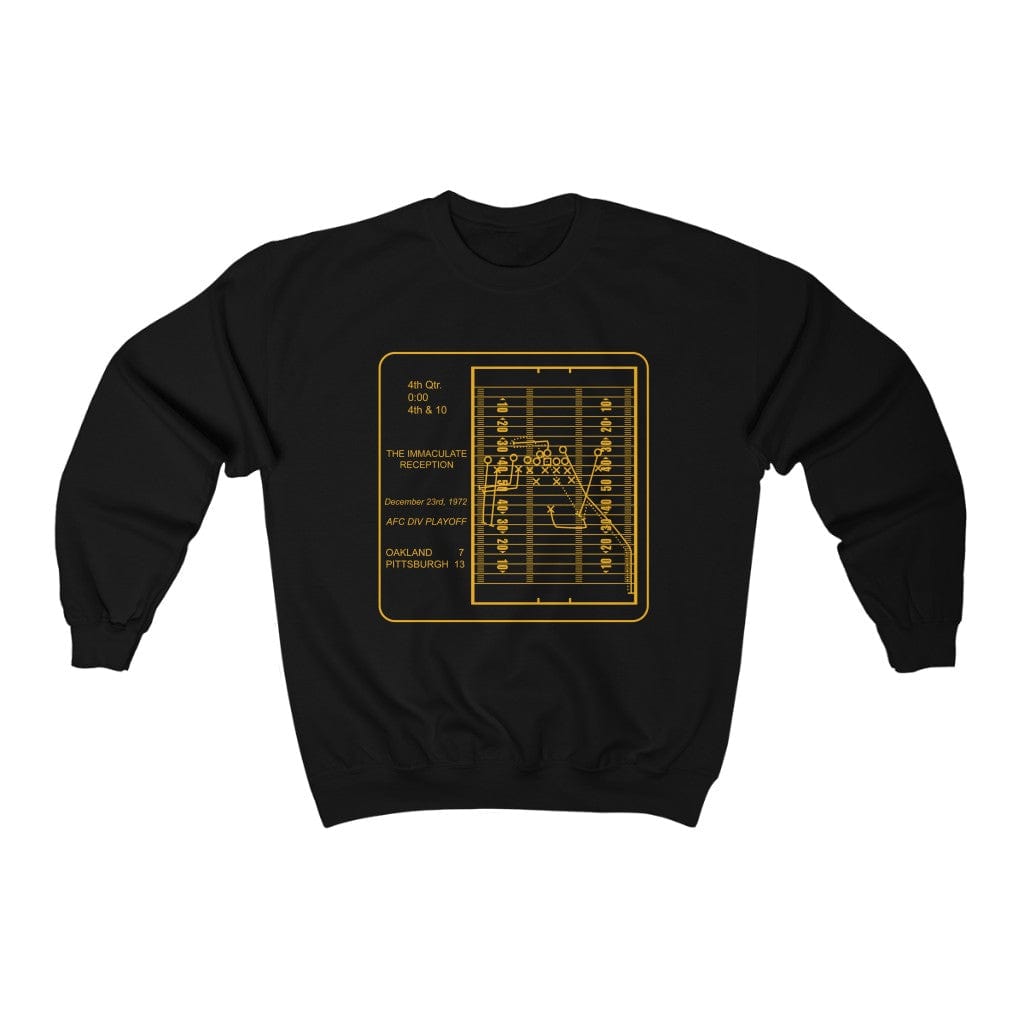 Famous Pittsburgh Sports Plays - The Immaculate Reception - Unisex Heavy Blend™ Sweatshirt Sweatshirt Printify S Black 