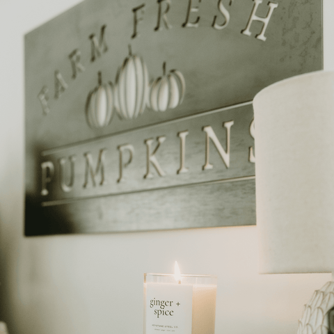 Farm Fresh Pumpkins Sign - Large Metal Pumpkin Wall Art | Recycled Steel Decor Wall Decor - YinzerShop