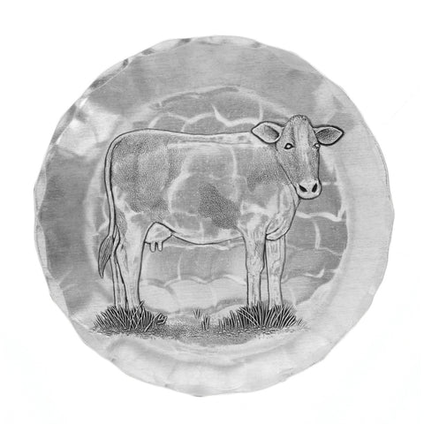 Farmhouse Cow Coaster by Wendell August Forge - Rustic Wooden Drink Mats for Home Bar - YinzerShop