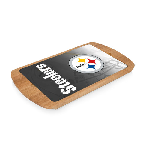 Pittsburgh Steelers - Billboard Glass Top Serving Tray  Picnic Time Family of Brands   