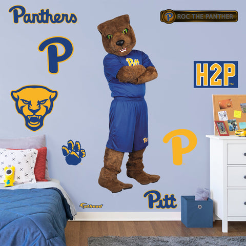 Pittsburgh Panthers: Roc the Panther Mascot - Officially Licensed Removable Wall Decal