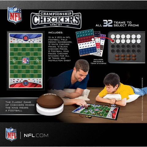 NFL Checkers Game - Licensed NFL Board With Football Helmet Pieces | Family Game Night