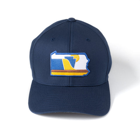 Flexfit Baseball Cap - The Mifflin Pennsylvania Hat | Navy Blue Structured Six-Panel Hat - YinzerShop
