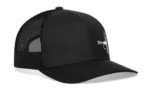 Fly Fishing Trucker Hat | Black Fly Fishing Snapback Trucker - YinzerShop
