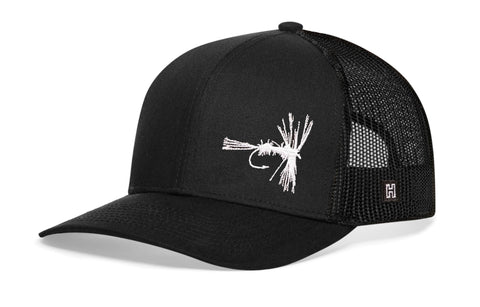 Fly Fishing Trucker Hat | Black Fly Fishing Snapback Trucker - YinzerShop