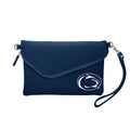 Fold Over Crossbody Purse - Penn State University Pebble Leather Bag With Strap Clutch - YinzerShop